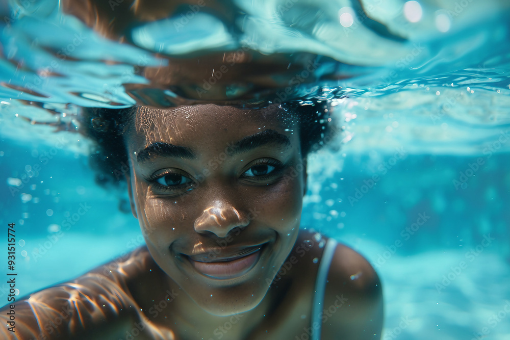 Delightful underwater exploration, people swimming snorkeling diving, Generative AI Delightful underwater exploration, people swimming snorkeling diving, Generative AI