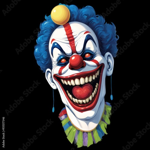 Scary clown carnival tshirt illustration