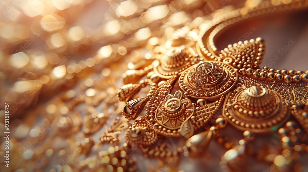 gold jewellery wedding goldrope chain indian culture : Generative AI