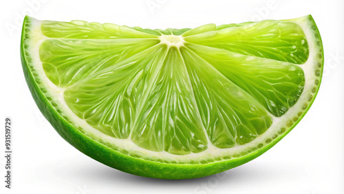 Lime, slices, fruit, fruit, green, citrus, for ads, posts, posters on cutout, transparent white background png photo