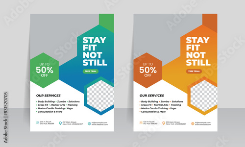 Collection of Fitness / Gym Flyer Template A4 Design