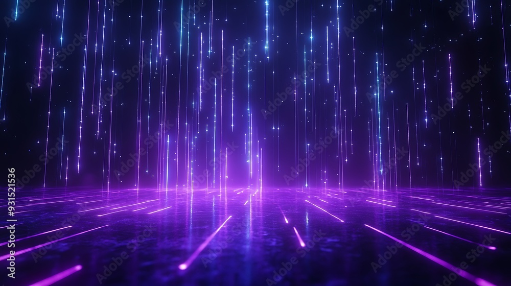 Futuristic digital neon lights in a dark space, creating a vibrant and abstract technology-themed background with a sense of depth. Futuristic digital neon lights in a dark space, creating a vibrant and abstract technology-themed background with a sense of depth.