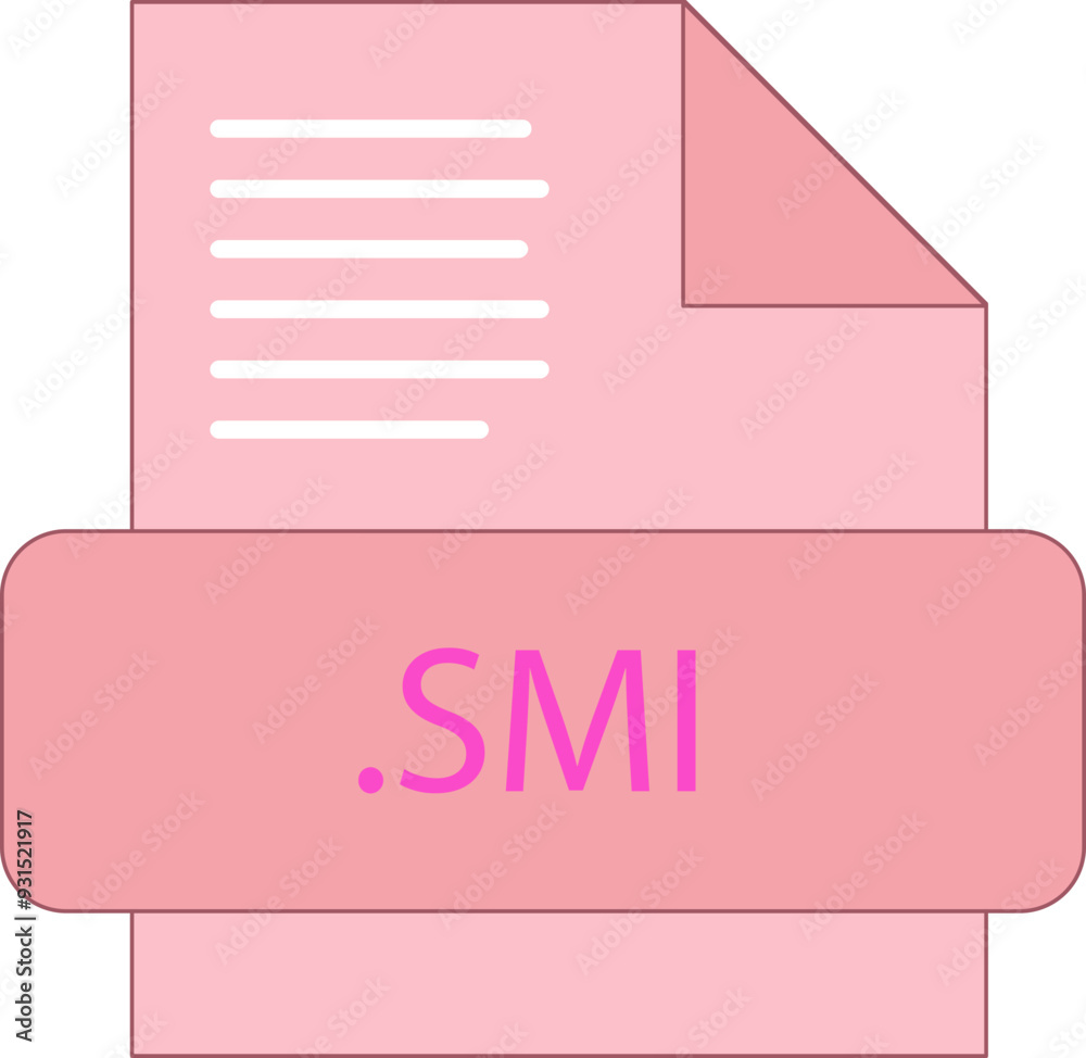 SMI File extension icon fill and bebes writting SMI File extension icon fill and bebes writting