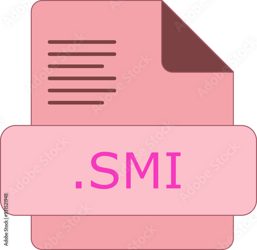 SMI File extension icon insidse fill with lines fill