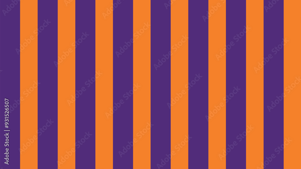 Obraz premium Striped background with stripes. Halloween background. Pattern in Halloween colors. Autumn party. Orange and violet colors. Colors are easily edited