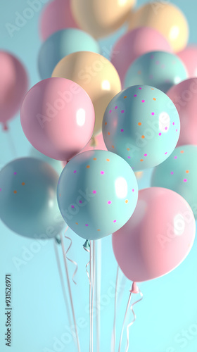 Colorful balloons celebration party background