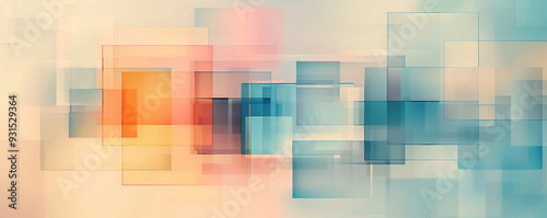 A modern abstract design with a checkerboard background, featuring geometric shapes and pastel colors, emphasizing subtle transitions, blurred gradients, and a contemporary artistic composition. photo