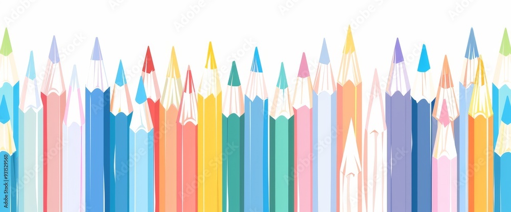 Seamless horizontal modern border for kids. Great for school decorations, kids, or kids parties.