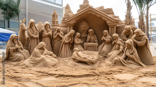 sand sculpture of the nativity scene