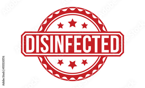 DISINFECTED rubber stamp on white background. DISINFECTED Stamp.