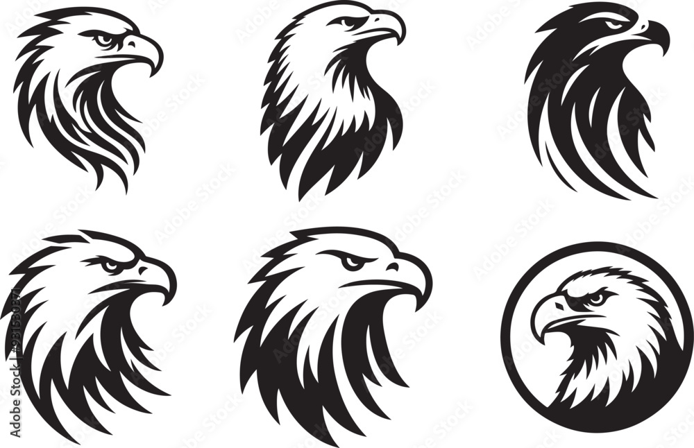 Obraz premium Eagle emblem black on white.