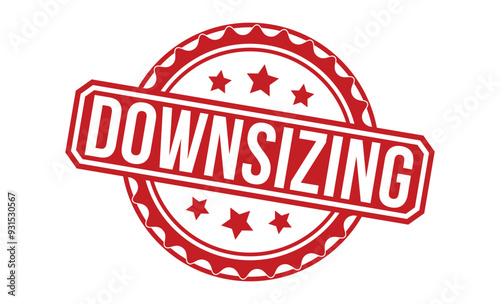 downsizing rubber stamp vector illustration on white background