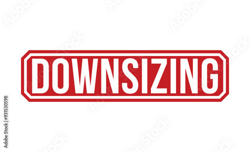 downsizing rubber stamp vector illustration on white background