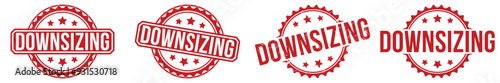 downsizing rubber stamp vector illustration on white background