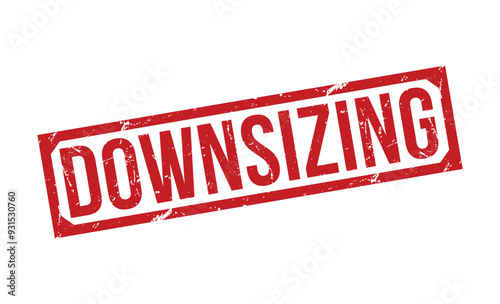 downsizing rubber stamp vector illustration on white background