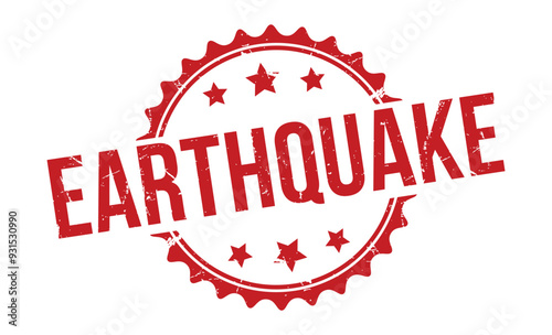 Earthquake rubber stamp vector illustration on white background