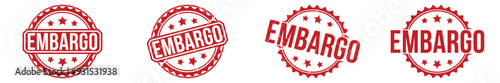 Embargo rubber stamp on white background. Embargo Stamp.