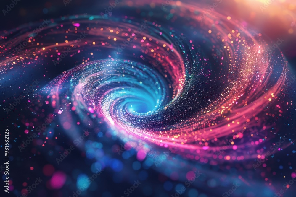 A swirling vortex of holographic particles, creating a dynamic and colorful whirlpool A swirling vortex of holographic particles, creating a dynamic and colorful whirlpool