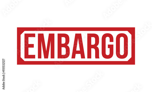 Embargo rubber stamp on white background. Embargo Stamp.