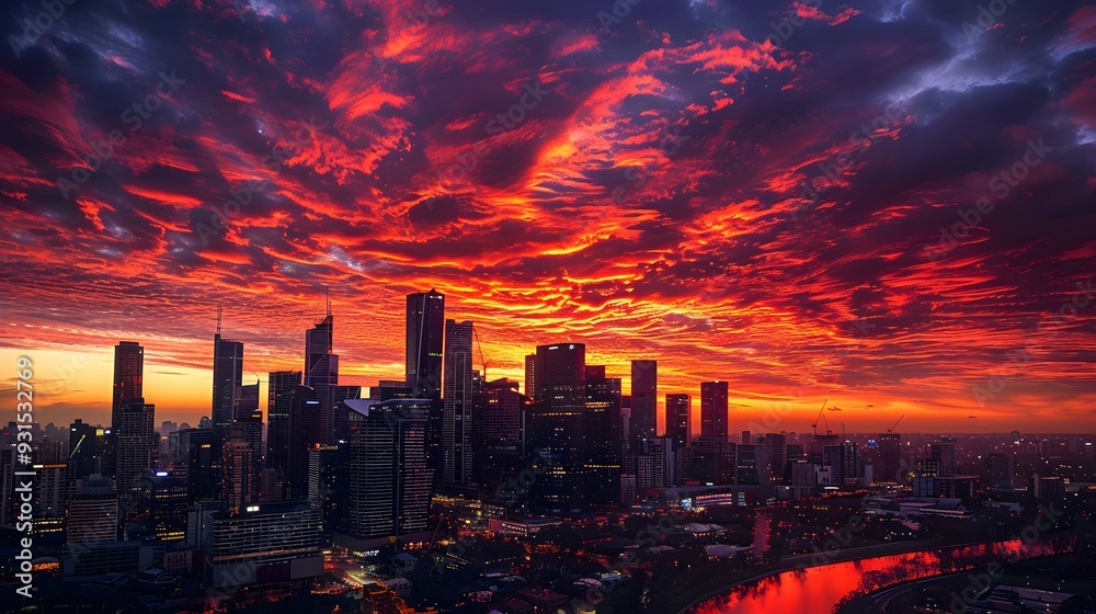 Fototapeta premium red sunset. 