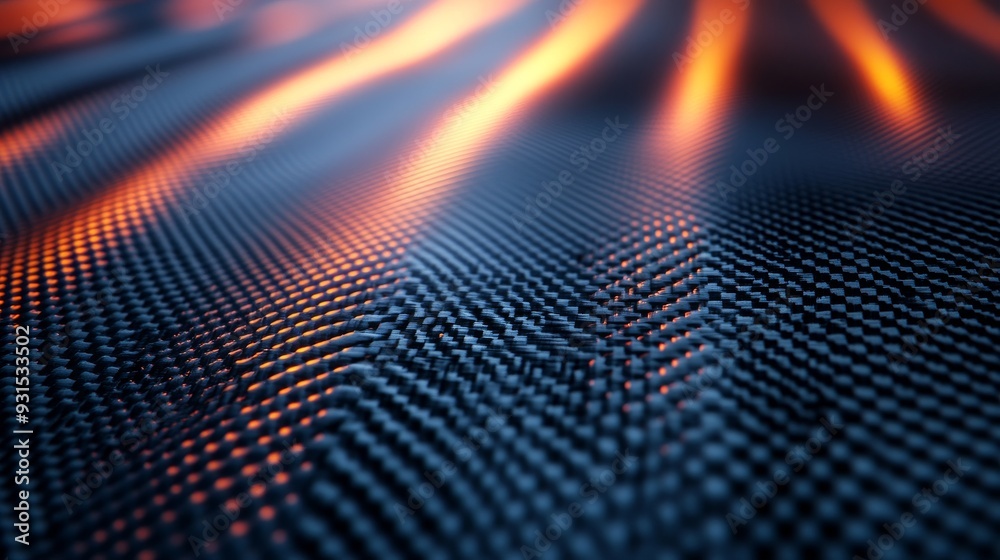 Carbon Fiber Pattern Background: A close-up of a carbon fiber surface with subtle reflections of neon lights. Carbon Fiber Pattern Background: A close-up of a carbon fiber surface with subtle reflections of neon lights.