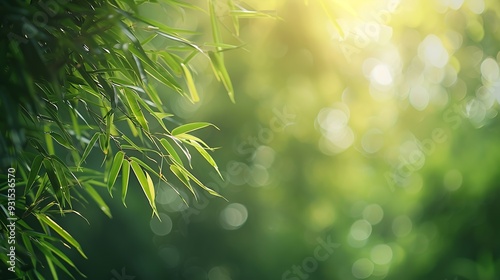 Bamboo forestgreen nature background : Generative AI photo