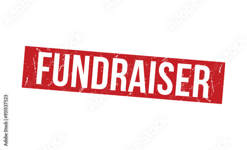 Fundraiser rubber stamp on white background. Fundraiser Stamp.