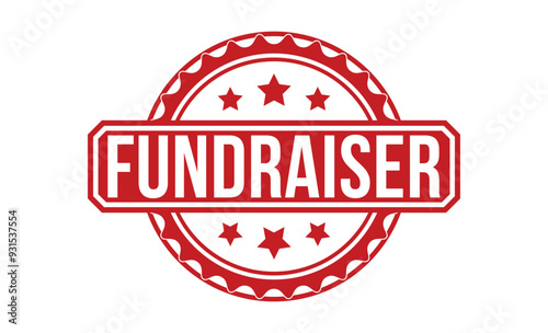 Fundraiser rubber stamp on white background. Fundraiser Stamp.