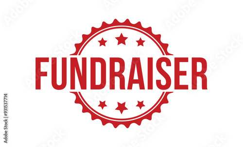 Fundraiser Red rubber stamp on white background. Fundraiser stamp sign. Fundraiser stamp.