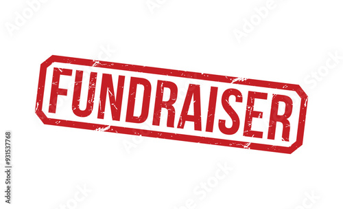 Fundraiser Red rubber stamp on white background. Fundraiser stamp sign. Fundraiser stamp.