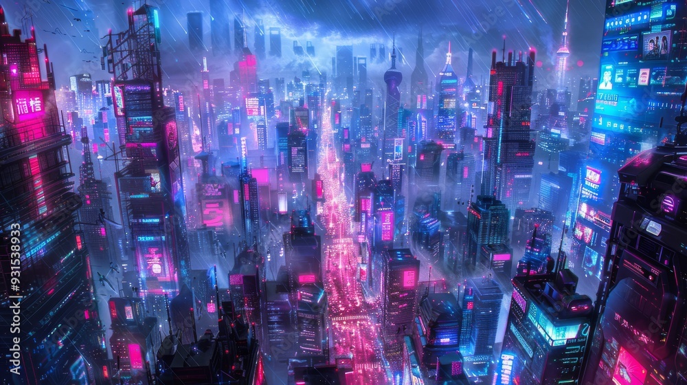 Cyberpunk robot with sleek neonlit design, dark futuristic city, highly detailed, vibrant, dynamic, sci-fi aesthetics Cyberpunk robot with sleek neonlit design, dark futuristic city, highly detailed, vibrant, dynamic, sci-fi aesthetics