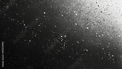 Black Noise Stipple Dots Halftone Gradient Isolated on a White Background