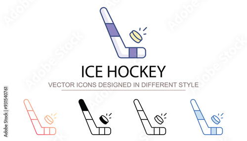 Photography Ice Hockey icon design with white background stock illustration