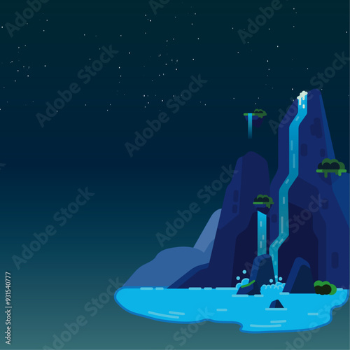 Waterfall **ULTRA PREMIUM** in Kurzgesagt Style