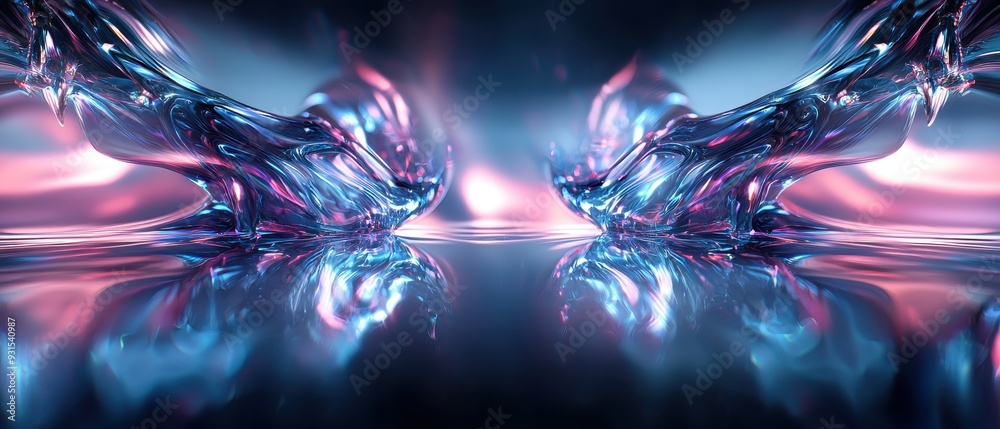 Obraz premium Holographic with futuristic symmetry