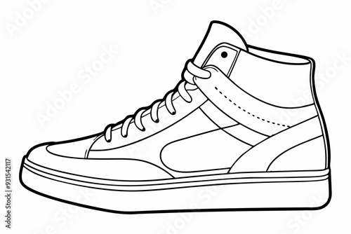 sketch line art, shoes icon, boots icon line art vector
