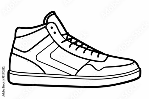 sketch line art, shoes icon, boots icon line art vector