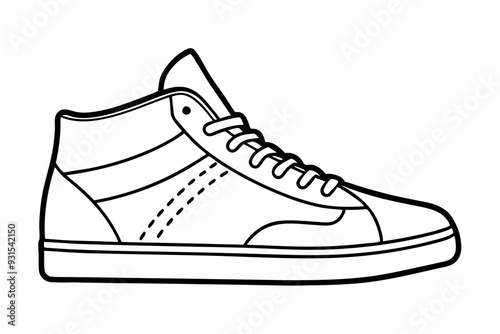 sketch line art, shoes icon, boots icon line art vector