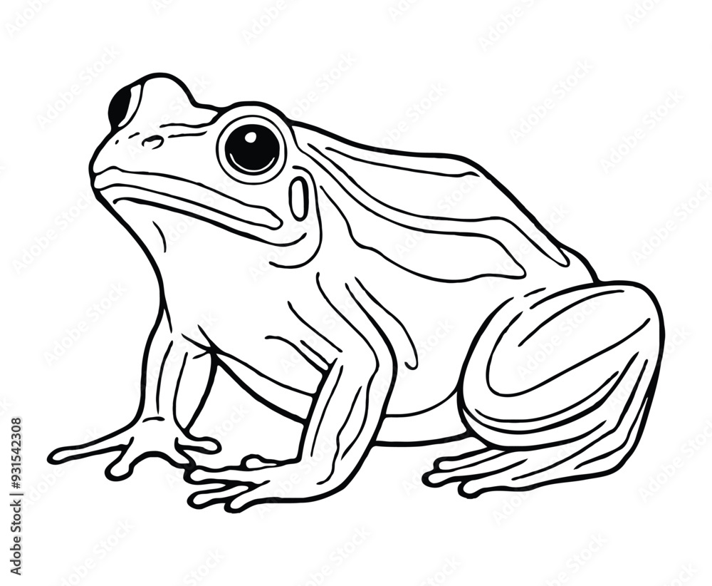 Naklejka premium Purple Frog Coloring Page for kids
