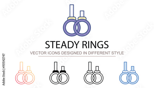 Steady Rings icon design with white background stock illustration