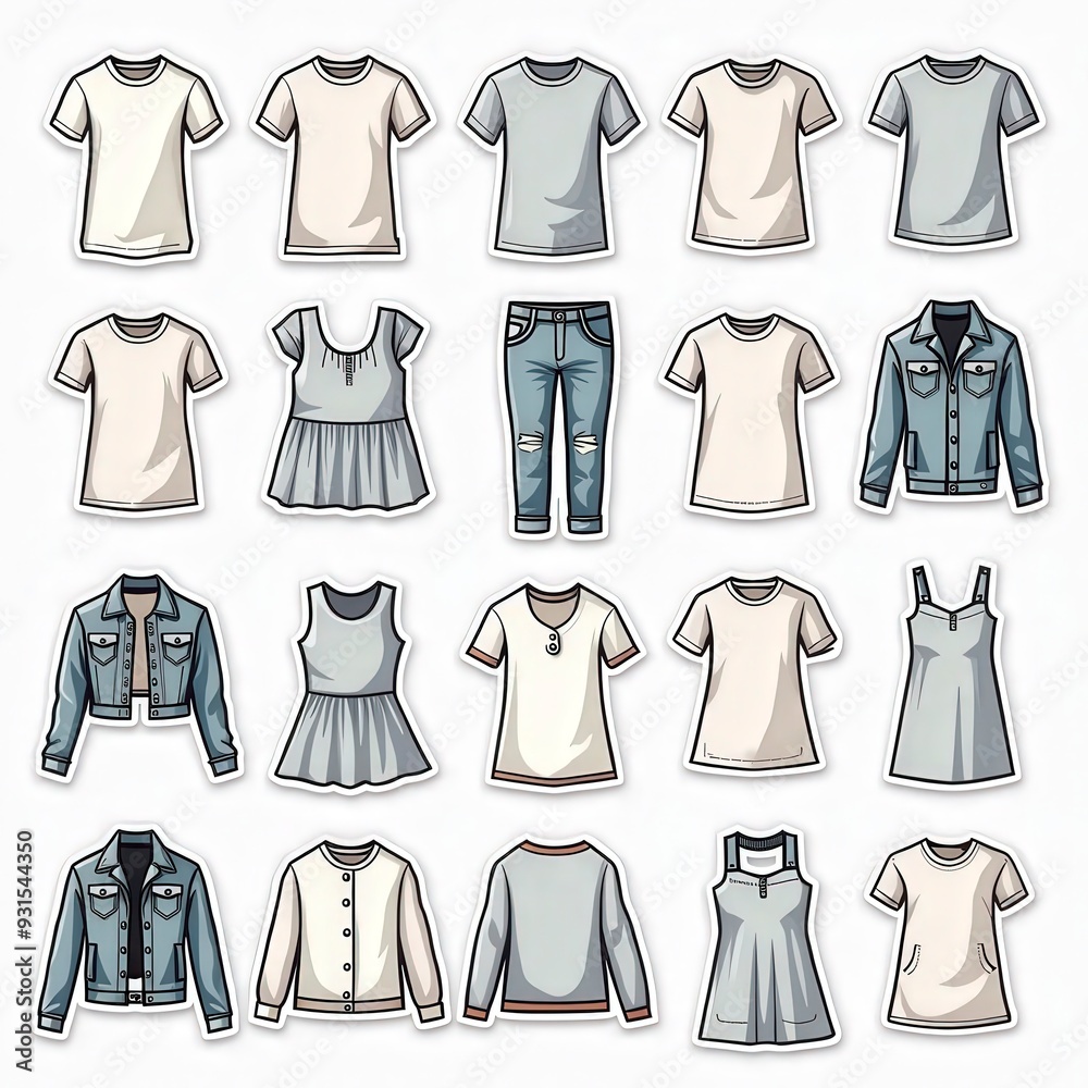 Fototapeta premium illustration of a set of clothes