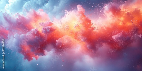 Abstract Colorful Cloud Formation with Scattered Particles