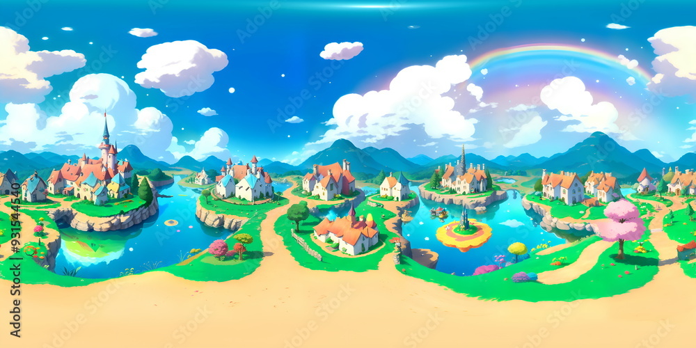 Naklejka premium Fantasy Town - generative ai, üretken yapay zeka