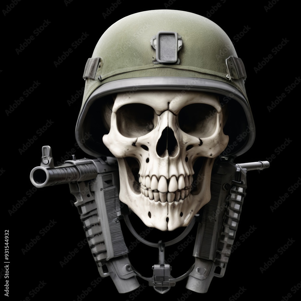 custom made wallpaper toronto digitalSkull with military helmet and rifle