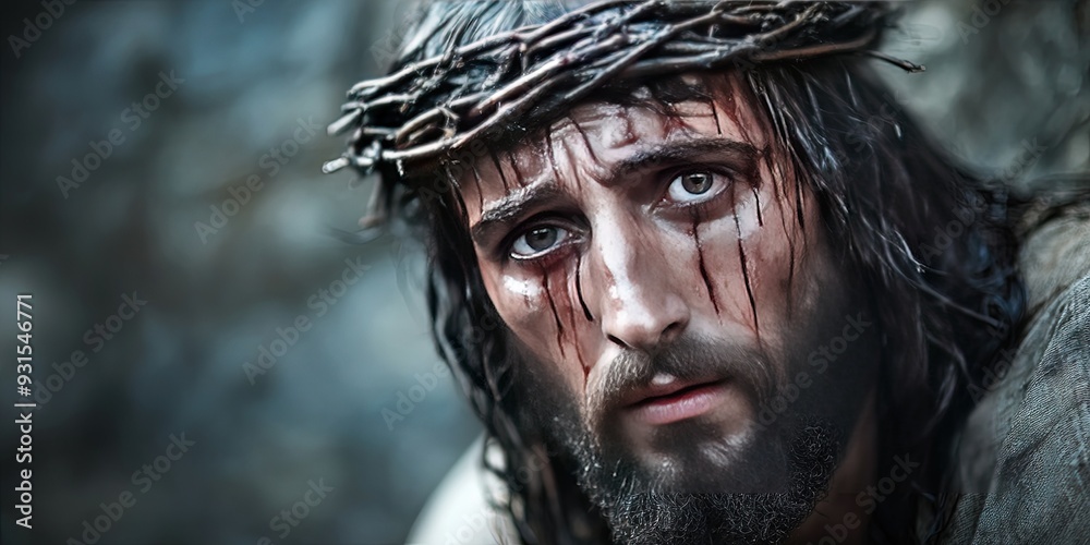  jesus christ suffering with crown of thorns