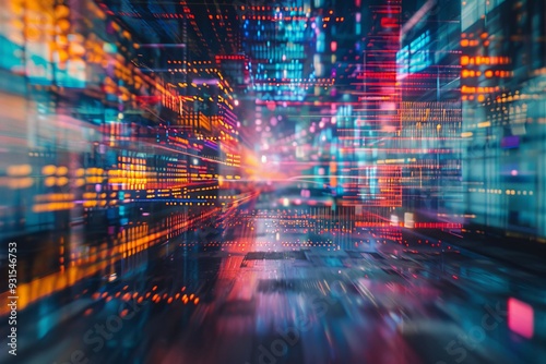 Wallpaper Mural An abstract background with digital distortion. Futuristic cyberpunk design. Retro webpunk, rave 80s 90s aesthetic techno neon colors in blue, mint, and pink. Torontodigital.ca