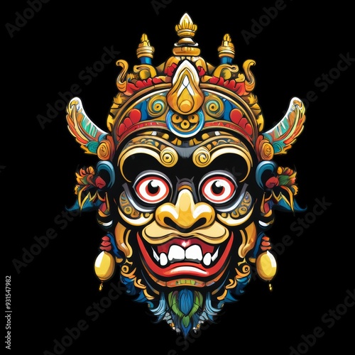 Temple of Barong vector illustration