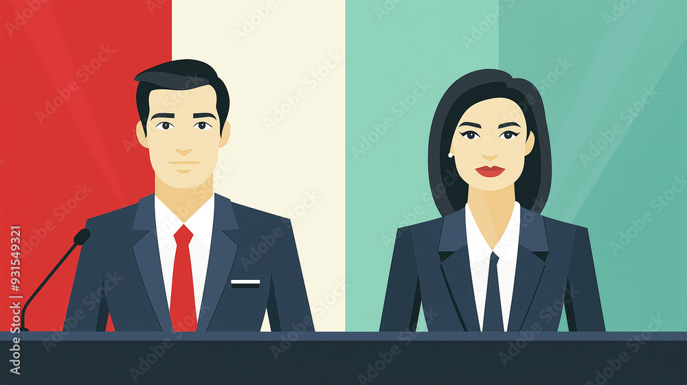 Vector illustration of professional businessman and businesswoman or political figures
Vector illustration of professional businessman and businesswoman or political figures