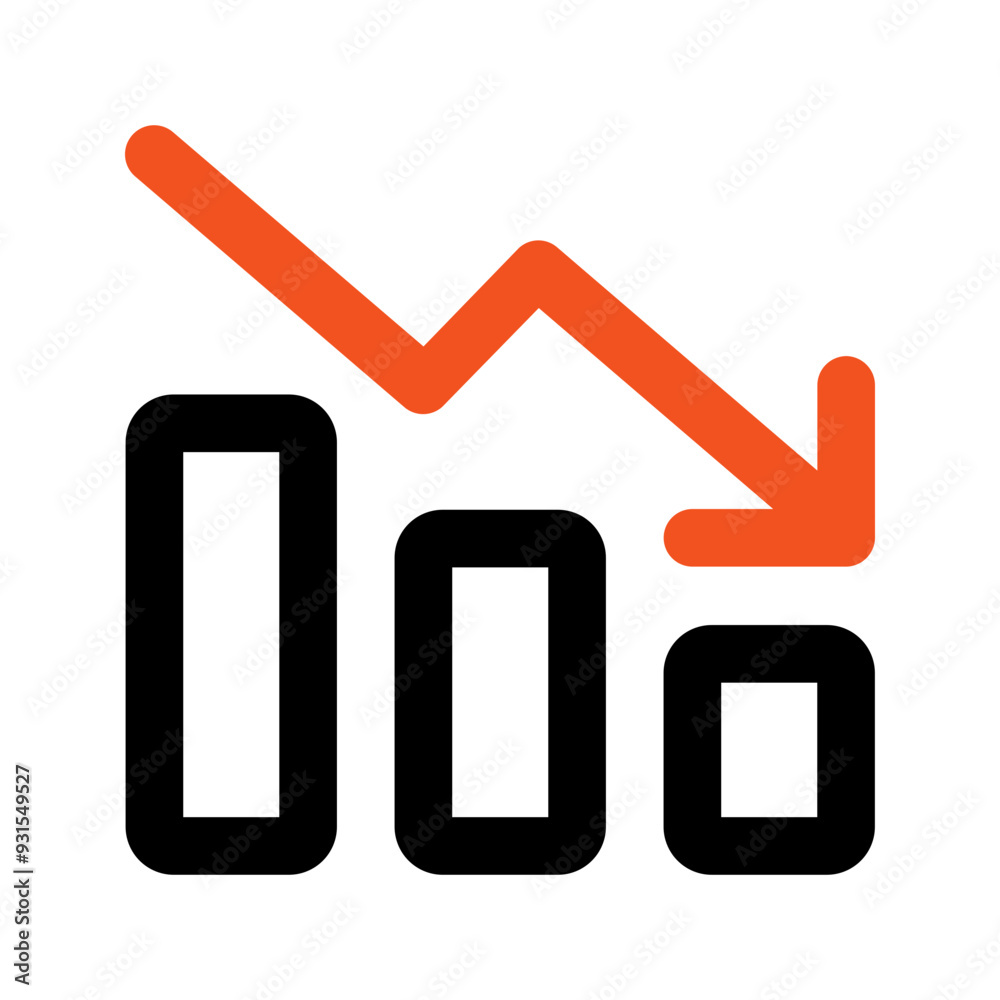 decrease line color icon decrease line color icon