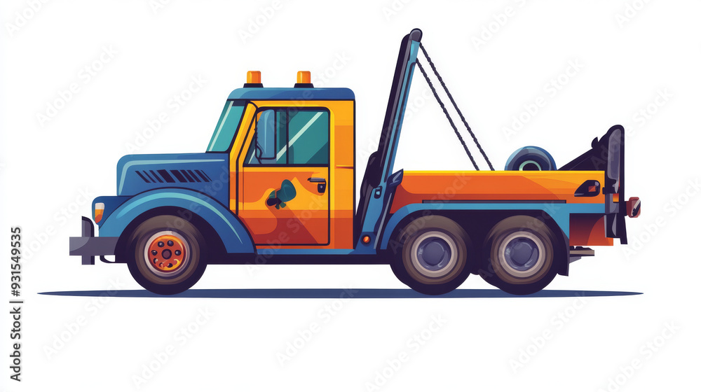 Icon of a tow truck, including breakdown and recovery services, as well as roadside assistance. Vector image isolated on a white background. Icon of a tow truck, including breakdown and recovery services, as well as roadside assistance. Vector image isolated on a white background.
